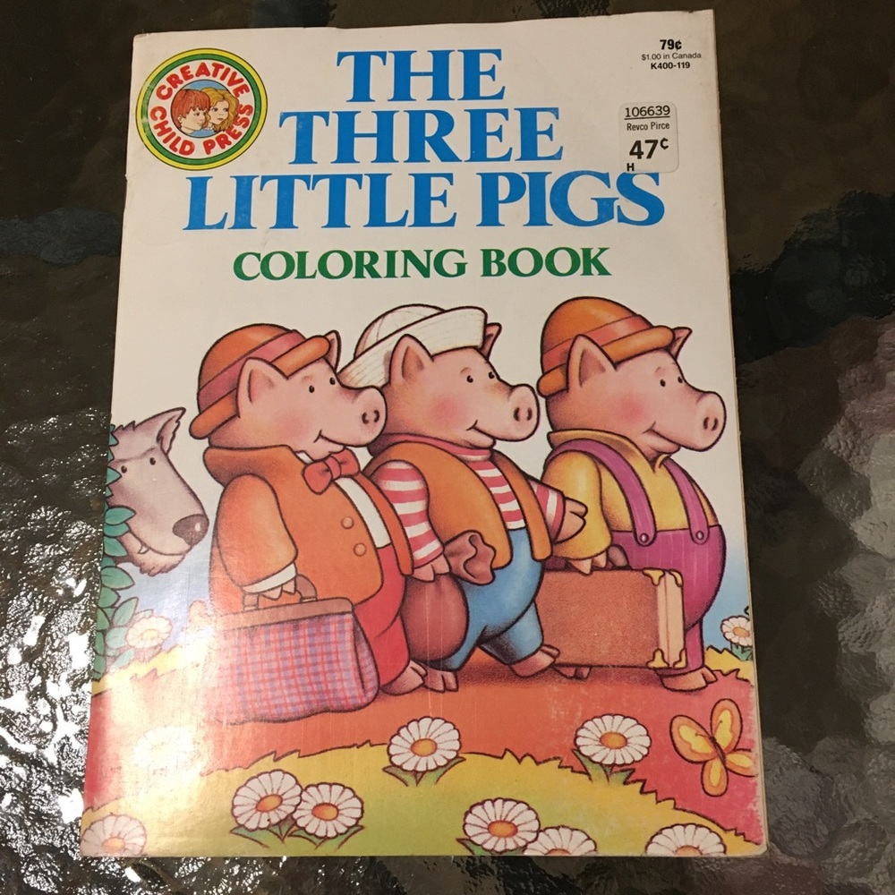 Vintage 1988 The Three Little Pigs Coloring Book